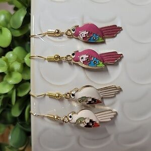 CLOISSONE BIRD EARRINGS, Choice of Color